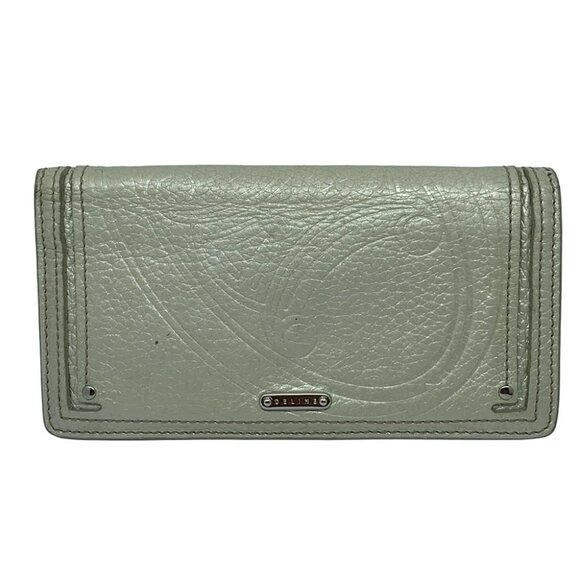 Auth CELINE Cream Leather Long Wallet - Picture 1 of 6